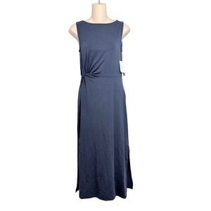 Beyond Yoga Night Navy Side Twist Midi Dress DW6305 XS NWT